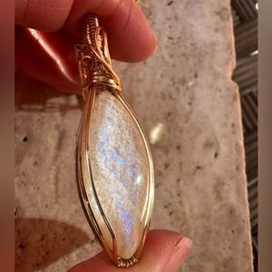 14k Gold Filled African Moonstone Necklace Pendant